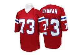 New England Patriots Men's Authentic Red Jersey (73 John Hannah)