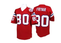 New England Patriots Men's Authentic Red Mitchell And Ness Throwback Jersey (80 Irving Fryar)