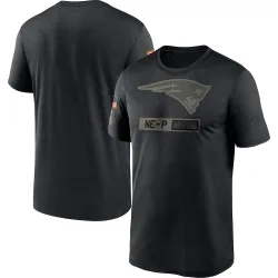 New England Patriots Men's Black 2020 Salute to Service Team Logo Performance T-Shirt