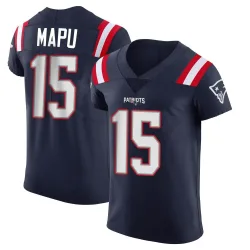 New England Patriots Men's Elite Navy Team Color Vapor Untouchable Jersey (15 Marte Mapu)