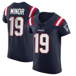 New England Patriots Men's Elite Navy Team Color Vapor Untouchable Jersey (19 Kobee Minor)