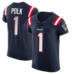 New England Patriots Men's Elite Navy Team Color Vapor Untouchable Jersey (1 Ja'Lynn Polk)