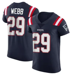 New England Patriots Men's Elite Navy Team Color Vapor Untouchable Jersey (29 Jeremiah Webb)