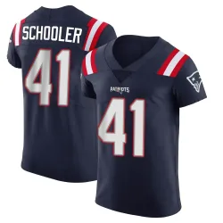 New England Patriots Men's Elite Navy Team Color Vapor Untouchable Jersey (41 Brenden Schooler)