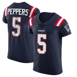 New England Patriots Men's Elite Navy Team Color Vapor Untouchable Jersey (5 Jabrill Peppers)