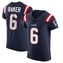 New England Patriots Men's Elite Navy Team Color Vapor Untouchable Jersey (6 Javon Baker)