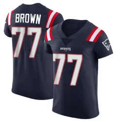 New England Patriots Men's Elite Navy Team Color Vapor Untouchable Jersey (77 Ben Brown)