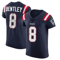 New England Patriots Men's Elite Navy Team Color Vapor Untouchable Jersey (8 Ja'Whaun Bentley)