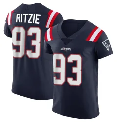 New England Patriots Men's Elite Navy Team Color Vapor Untouchable Jersey (93 Jahvaree Ritzie)