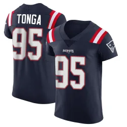 New England Patriots Men's Elite Navy Team Color Vapor Untouchable Jersey (95 Khyiris Tonga)
