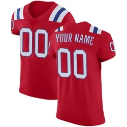 New England Patriots Men's Elite Red Vapor Untouchable Alternate Jersey (00 Custom)