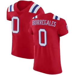 New England Patriots Men's Elite Red Vapor Untouchable Alternate Jersey (0 Andres Borregales)