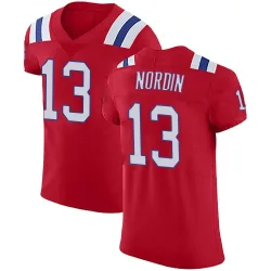 New England Patriots Men's Elite Red Vapor Untouchable Alternate Jersey (13 Quinn Nordin)