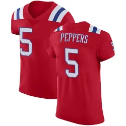 New England Patriots Men's Elite Red Vapor Untouchable Alternate Jersey (5 Jabrill Peppers)