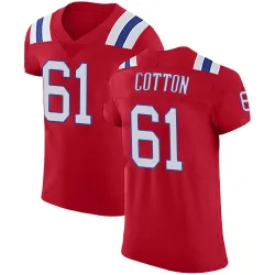 New England Patriots Men's Elite Red Vapor Untouchable Alternate Jersey (61 Lester Cotton)