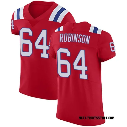 New England Patriots Men's Elite Red Vapor Untouchable Alternate Jersey (64 Layden Robinson)