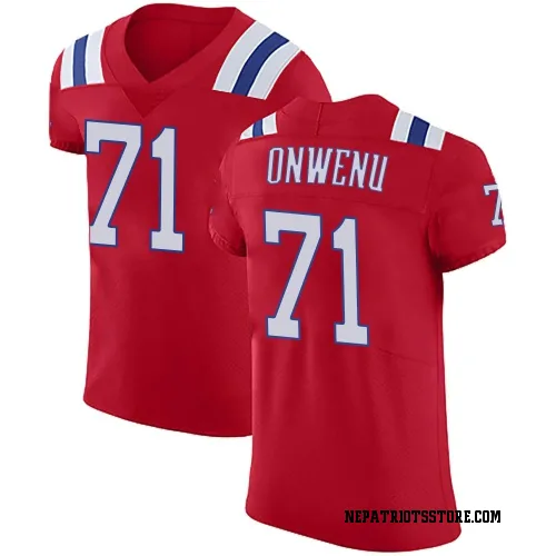 New England Patriots Men's Elite Red Vapor Untouchable Alternate Jersey (71 Mike Onwenu)