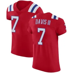 New England Patriots Men's Elite Red Vapor Untouchable Alternate Jersey (7 Carlton Davis III)