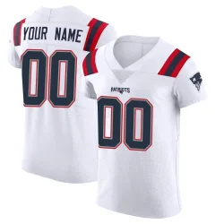New England Patriots Men's Elite White Vapor Untouchable Jersey (00 Custom)