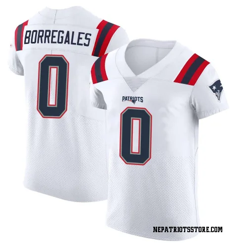 New England Patriots Men's Elite White Vapor Untouchable Jersey (0 Andres Borregales)