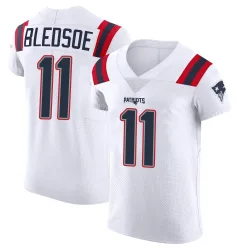 New England Patriots Men's Elite White Vapor Untouchable Jersey (11 Drew Bledsoe)