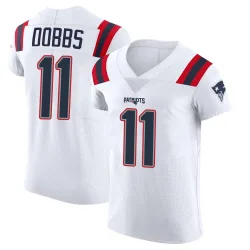 New England Patriots Men's Elite White Vapor Untouchable Jersey (11 Joshua Dobbs)