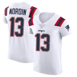 New England Patriots Men's Elite White Vapor Untouchable Jersey (13 Quinn Nordin)