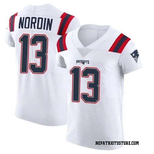 New England Patriots Men's Elite White Vapor Untouchable Jersey (13 Quinn Nordin)