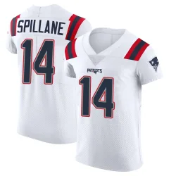 New England Patriots Men's Elite White Vapor Untouchable Jersey (14 Robert Spillane)