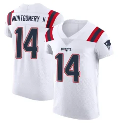 New England Patriots Men's Elite White Vapor Untouchable Jersey (14 Ty Montgomery II)