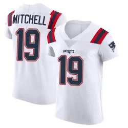 New England Patriots Men's Elite White Vapor Untouchable Jersey (19 Malcolm Mitchell)