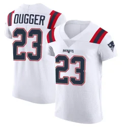 New England Patriots Men's Elite White Vapor Untouchable Jersey (23 Kyle Dugger)
