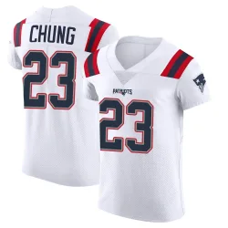 New England Patriots Men's Elite White Vapor Untouchable Jersey (23 Patrick Chung)