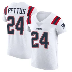 New England Patriots Men's Elite White Vapor Untouchable Jersey (24 Dell Pettus)