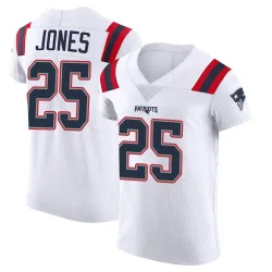 New England Patriots Men's Elite White Vapor Untouchable Jersey (25 Marcus Jones)