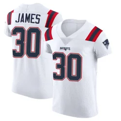 New England Patriots Men's Elite White Vapor Untouchable Jersey (30 DJ James)