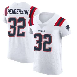 New England Patriots Men's Elite White Vapor Untouchable Jersey (32 TreVeyon Henderson)