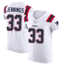 New England Patriots Men's Elite White Vapor Untouchable Jersey (33 Anfernee Jennings)