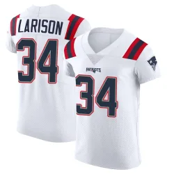 New England Patriots Men's Elite White Vapor Untouchable Jersey (34 Lan Larison)