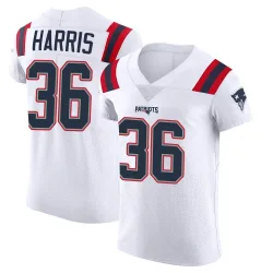 New England Patriots Men's Elite White Vapor Untouchable Jersey (36 Kevin Harris)