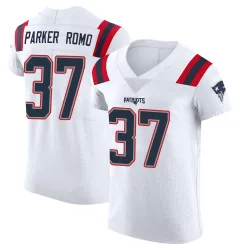 New England Patriots Men's Elite White Vapor Untouchable Jersey (37 John Parker Romo)