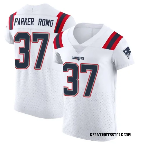 New England Patriots Men's Elite White Vapor Untouchable Jersey (37 John Parker Romo)