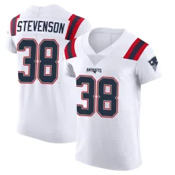 New England Patriots Men's Elite White Vapor Untouchable Jersey (38 Rhamondre Stevenson)
