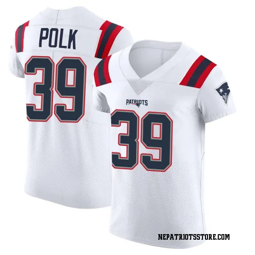 New England Patriots Men's Elite White Vapor Untouchable Jersey (39 Jordan Polk)