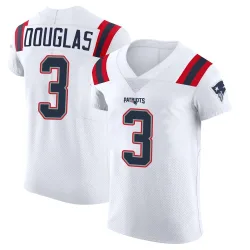 New England Patriots Men's Elite White Vapor Untouchable Jersey (3 DeMario Douglas)