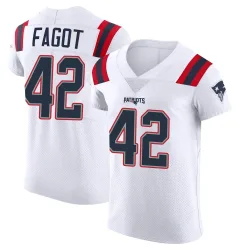 New England Patriots Men's Elite White Vapor Untouchable Jersey (42 Diego Fagot)