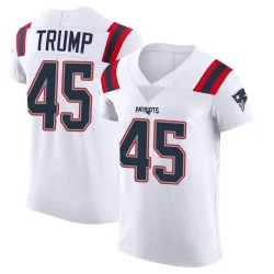 New England Patriots Men's Elite White Vapor Untouchable Jersey (45 Donald Trump)