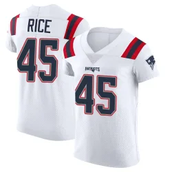 New England Patriots Men's Elite White Vapor Untouchable Jersey (45 Monty Rice)
