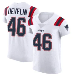 New England Patriots Men's Elite White Vapor Untouchable Jersey (46 James Develin)