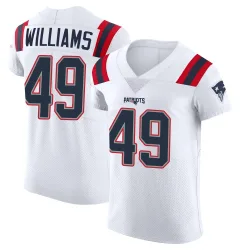 New England Patriots Men's Elite White Vapor Untouchable Jersey (49 Trayveon Williams)